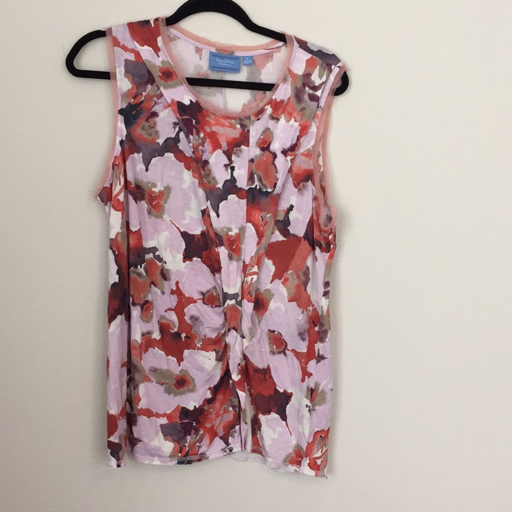 Simply Vera Wang wrap top blouse print